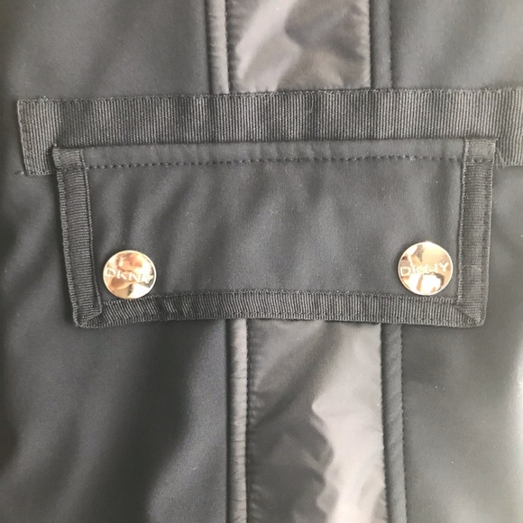 NWT DKNY Navy & Silver Zip Front Soft Shell Jacket - Picture 7 of 9